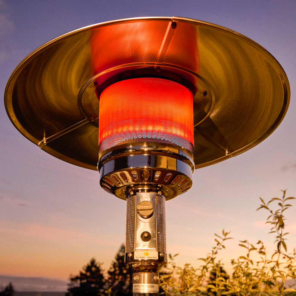 Gas Patio Heater with Double Layer Heating Mesh, Quick to Ignite